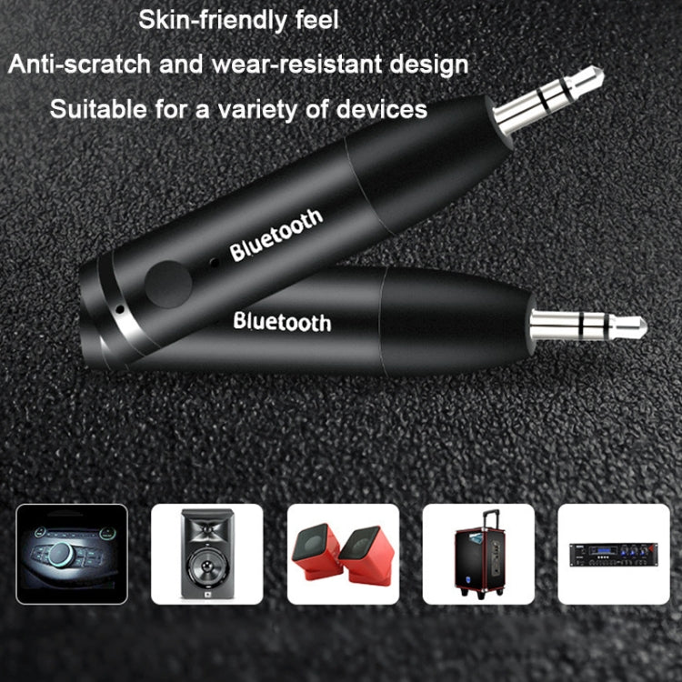 Récepteur audio auxiliaire Bluetooth 5.0 011, adaptateur audio stéréo pour voiture 3,5 mm, noir
