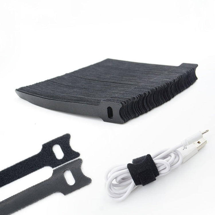 Lot de 50 organiseurs de câbles de données autocollants en forme de T, paquets colorés, 12 x 120 mm, noir, 12 x 150 mm, noir