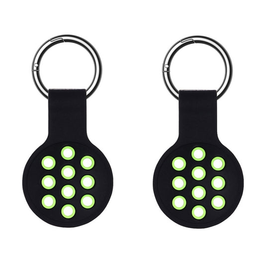 Colorful contrast silicone AirTag case with perforated design for 2nd gen protection