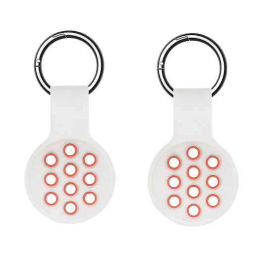 Lightweight contrast color AirTag protective case with ergonomic perforations