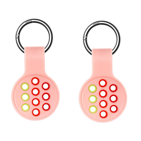 Two-pack silicone AirTag cases in bold contrasting color combinations