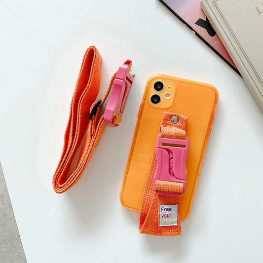 Colorful phone case lanyard straps showing adjustable shoulder carry design for smartphones