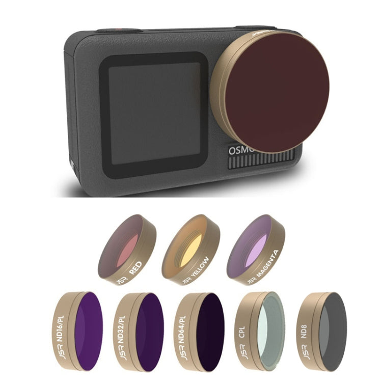 JSR For DJI Osmo Action Motion Camera Filter, Style:, LG-CPL, LG-ND4, LG-ND8, LG-ND16, LG-ND32, LG-ND8/PL, LG-ND16/PL, LG-ND32/PL, LG-ND64/PL, LG-Red, LG-Yellow, LG-Magenta
