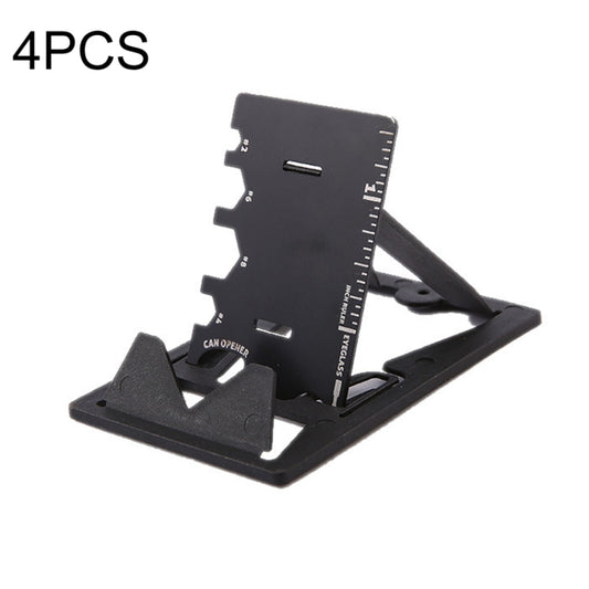 Compact multifunction folding phone bracket and EDC tool card with bottle opener in silver