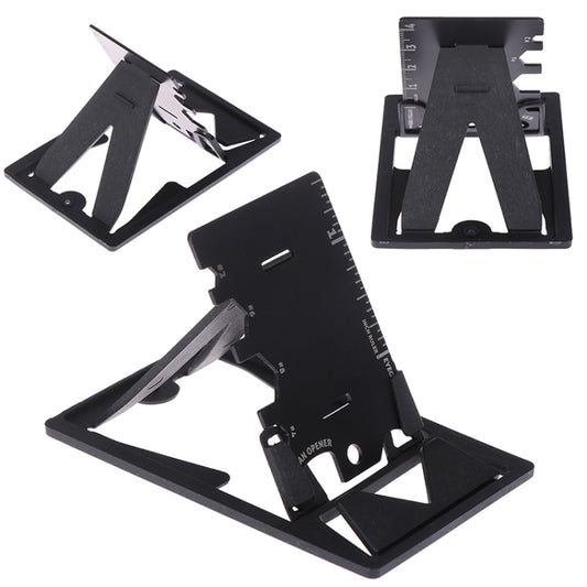 Four-piece mobile phone stand set showing stacked folding brackets for desk organization