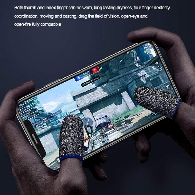 15 Pairs  18 Needles Gaming Finger Glove Anti-sweat and Non-slip Glove,Color:, Silver Fibre Blue Trim, Silver Fibre Red Trim