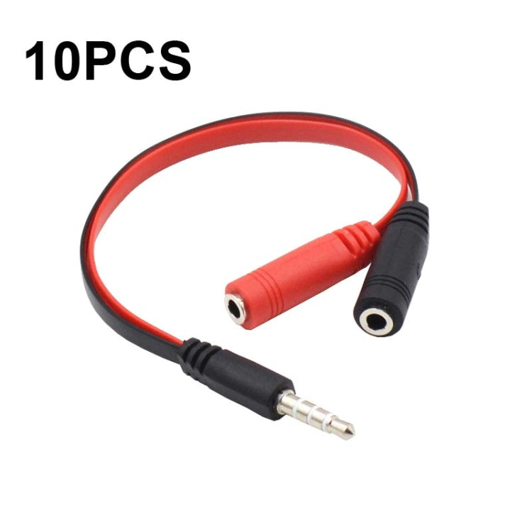 Câble adaptateur 2 en 1 pour casque audio et microphone de voiture, 20 cm, 3,5 mm, 10 pièces, Y-1001