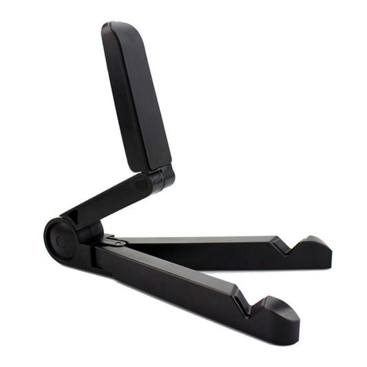 Universal phone stand displaying smartphone at optimal viewing angle with stable triangular base