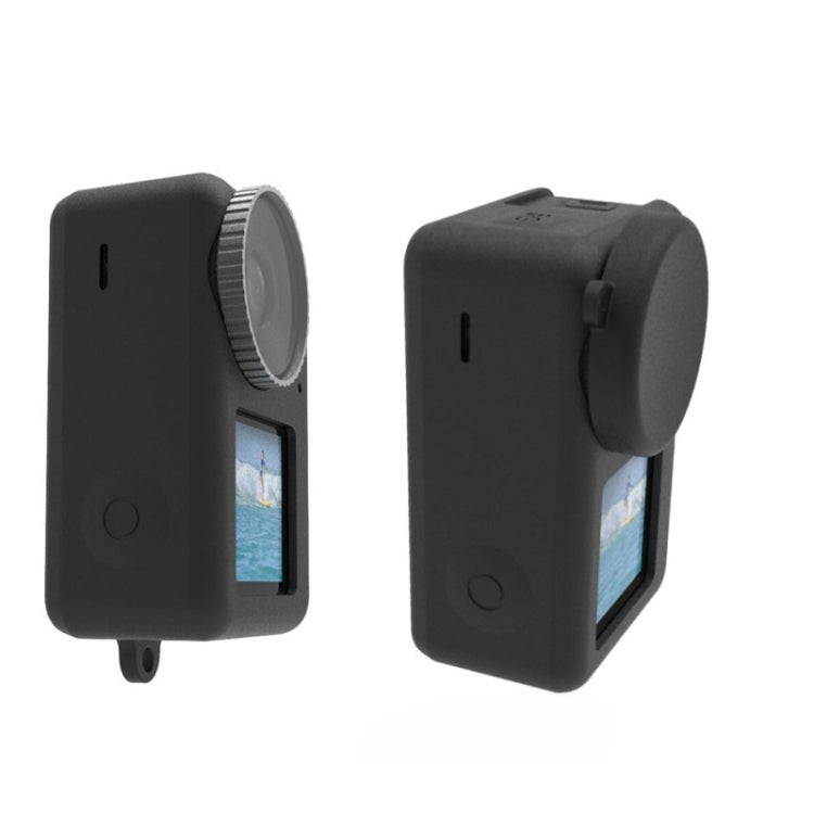 For DJI Osmo Action 3 Silicone Protective Case Lens Cap, Silicone (Black), Silicone (Red), Silicone (Blue)