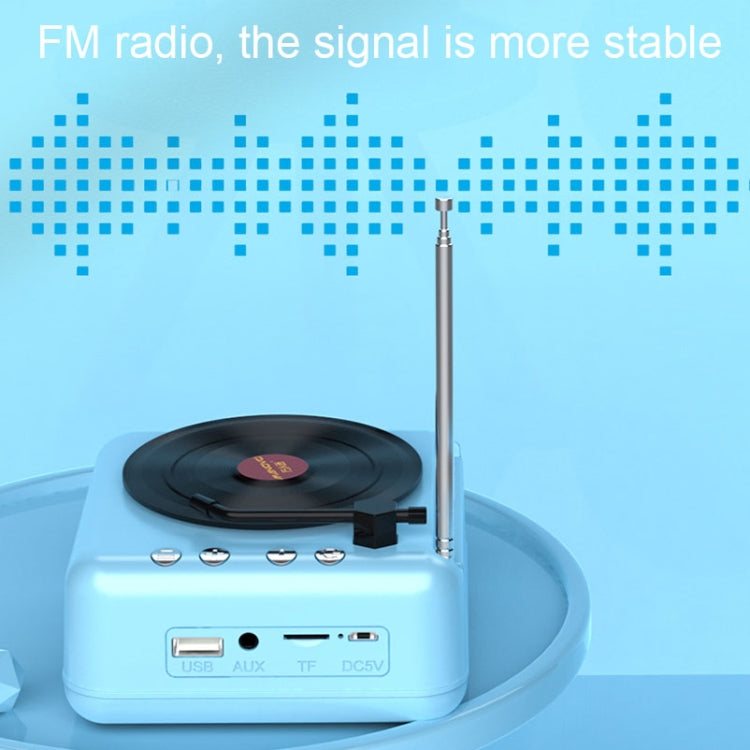 Manovo H3 Macaron Vinyl Record Player Bluetooth Speaker Retro Radio Stereo, Pink