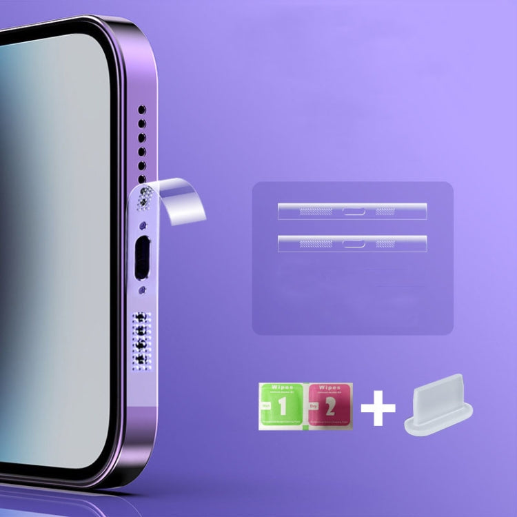 5 Sets Soft Hydrogel Film Speaker Dust Net For iPhone 14 iPhone 13 iPhone 12 Series ,Spec：, 2pcs/set, 2pcs/set With Dust Plugs