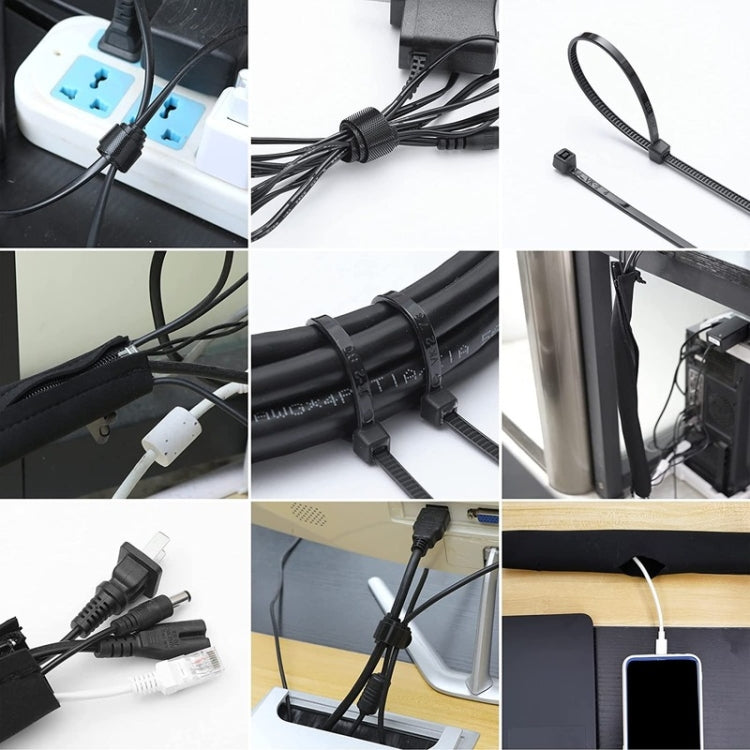3 In 1 0.5m Kit  Cord Management Organizer Kit Cable Sleeve With Zipper Cable Clip, 5 In 1, 3 In 1 0.5m Kit, 4pcs Zipper Ties, 3 In 1 5m Kit