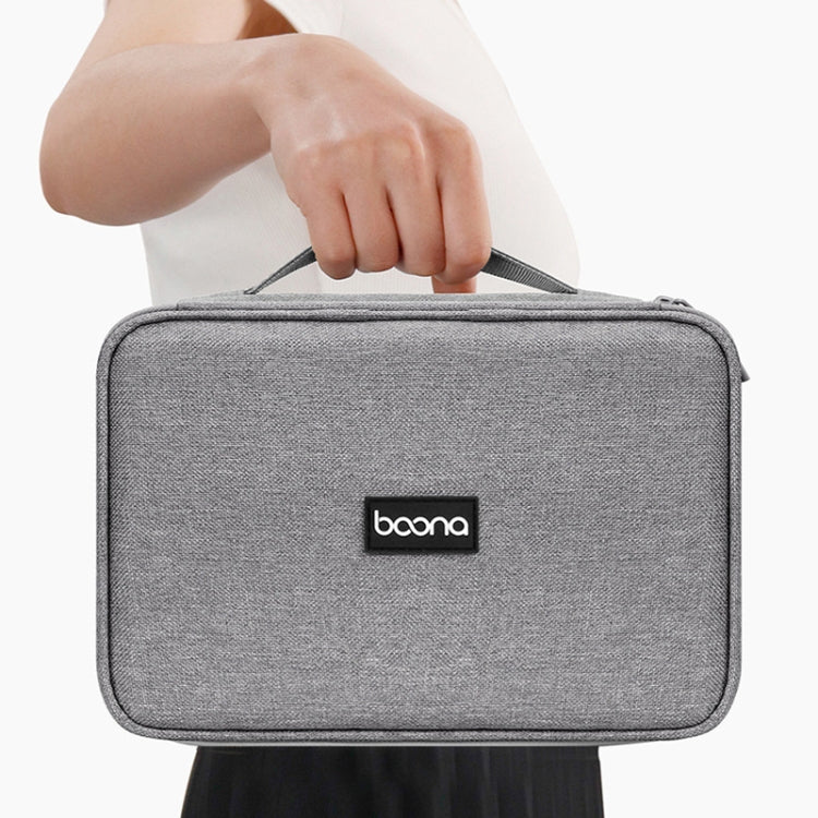 Baona Multifunctional Earphone Data Cable Digital Storage Bag, Spec:, Single-layer (Gray), Single-layer (Black), 2-layer (Gray), 2-layer (Black), Single-Layer Box (Gray), Single-Layer Box (Black), 2-layer Box (Gray), 2-layer Box (Black), XL (Gray)�����...