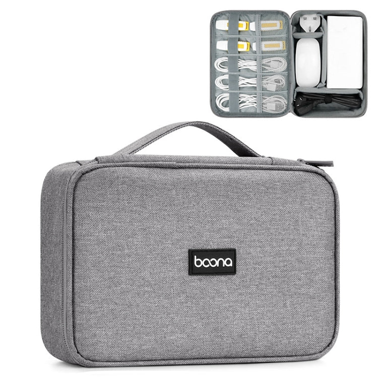 Baona Multifunctional Earphone Data Cable Digital Storage Bag, Spec:, Single-layer (Gray), Single-layer (Black), 2-layer (Gray), 2-layer (Black), Single-Layer Box (Gray), Single-Layer Box (Black), 2-layer Box (Gray), 2-layer Box (Black), XL (Gray)�����...
