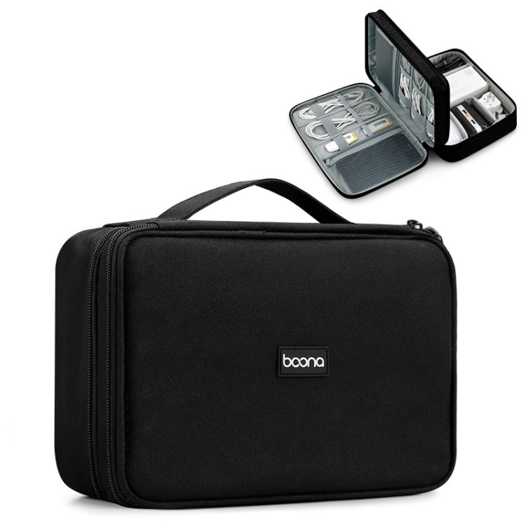 Baona Multifunctional Earphone Data Cable Digital Storage Bag, Spec:, Single-layer (Gray), Single-layer (Black), 2-layer (Gray), 2-layer (Black), Single-Layer Box (Gray), Single-Layer Box (Black), 2-layer Box (Gray), 2-layer Box (Black), XL (Gray)�����...