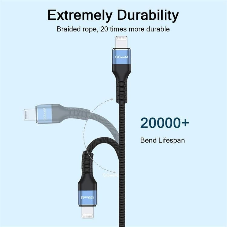 QGeeM MF01 USB-A To 8 Pin Phone Tablet Fast Charging Data Cable, Length:, 1m