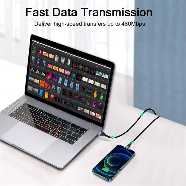 QGeeM MF01 USB-A To 8 Pin Phone Tablet Fast Charging Data Cable, Length:, 1m