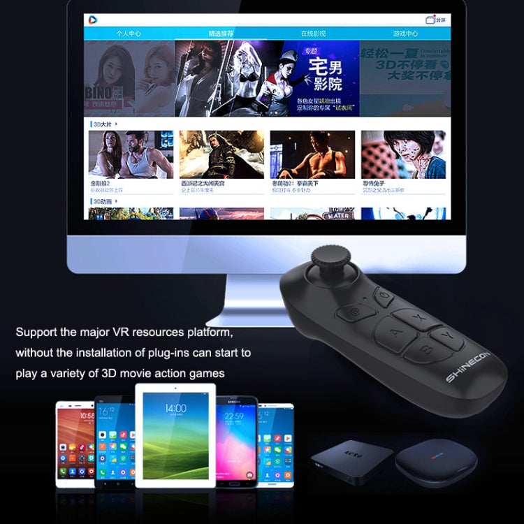 VR SHINECON SC-B03 VR Game Wireless Bluetooth Remote Control Handle Selfie Stick Remote Control Video Playback, SC-B03