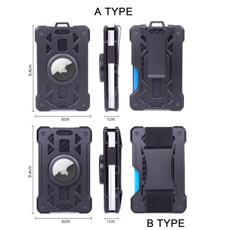 For AirTag 2nd Gen / AirTag 1st Gen Card Holder Metal Anti-Theft RFID Wallet, ak-4 B  Black, ak-4 B Silver, ak-4 B Blue, ak-4 B Gray, ak-4 A Black, ak-4 A Blue, ak-4 A  Silver, ak-4 A  Gray