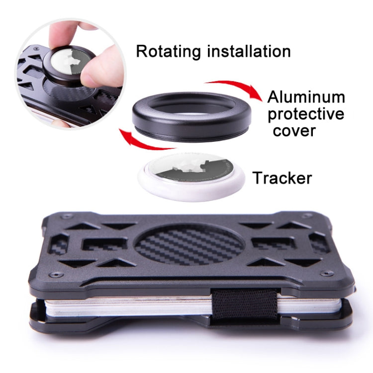 For AirTag 2nd Gen / AirTag 1st Gen Card Holder Metal Anti-Theft RFID Wallet, ak-4 B  Black, ak-4 B Silver, ak-4 B Blue, ak-4 B Gray, ak-4 A Black, ak-4 A Blue, ak-4 A  Silver, ak-4 A  Gray