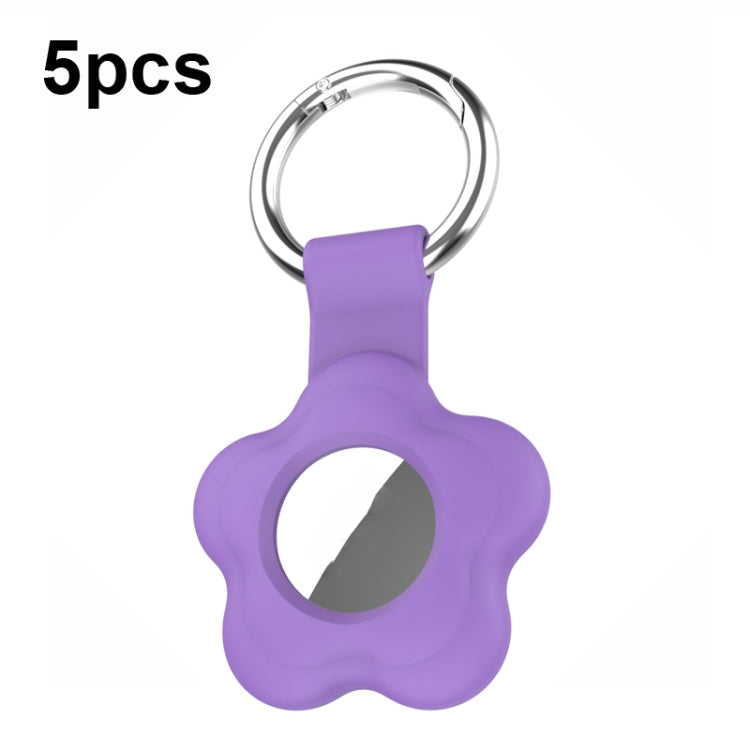 5pcs AT03 Tracker Case Positioning Anti-loss Device Storage Keychain Cover, Flower Shape Yellow, Flower Shape Sky Blue, Flower Shape Matcha Color, Flower Shape Mint Green, Flower Shape Purple, Flower Shape Black, Flower Shape White, Flower Shape Pink  ...