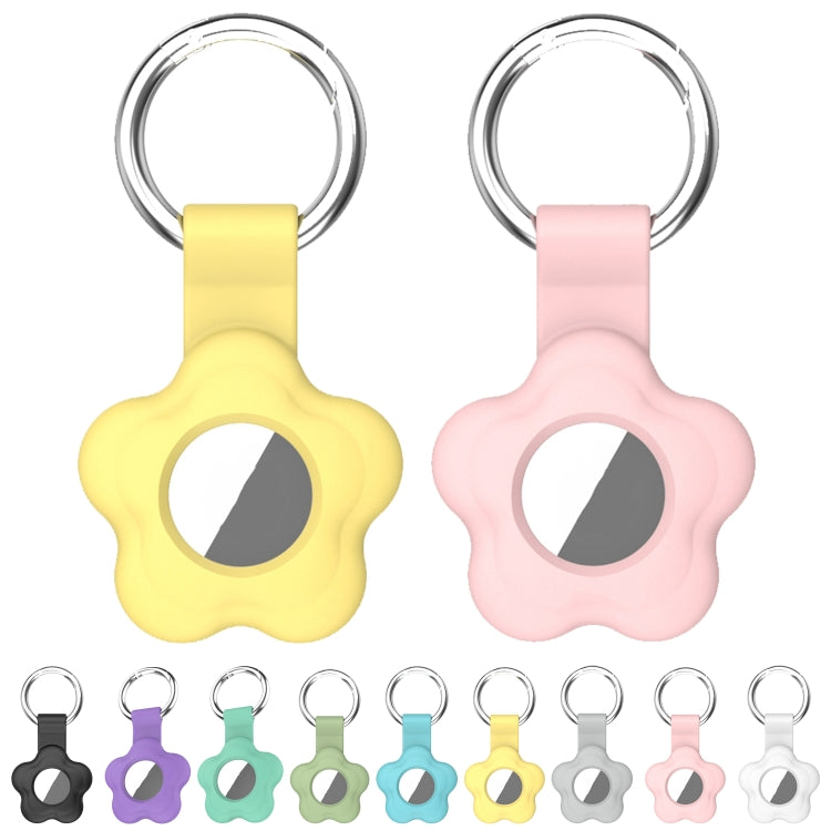 5pcs AT03 Tracker Case Positioning Anti-loss Device Storage Keychain Cover, Flower Shape Yellow, Flower Shape Sky Blue, Flower Shape Matcha Color, Flower Shape Mint Green, Flower Shape Purple, Flower Shape Black, Flower Shape White, Flower Shape Pink  ...