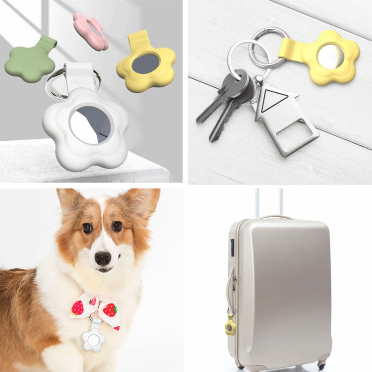 5pcs AT03 Tracker Case Positioning Anti-loss Device Storage Keychain Cover, Flower Shape Grey, Flower Shape Yellow, Flower Shape Sky Blue, Flower Shape Matcha Color, Flower Shape Mint Green, Flower Shape Purple, Flower Shape Black, Flower Shape White  ...