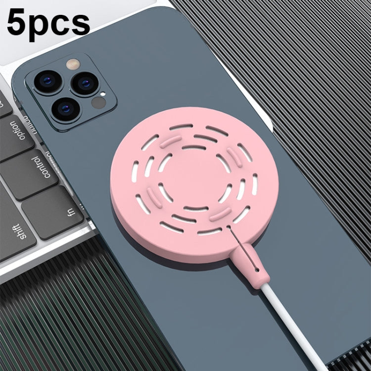 5pcs CP06 Magsafe Wireless Charger Silicone Protective Case, CP06 Grey, CP06 Black, CP06 White, CP06 Pink