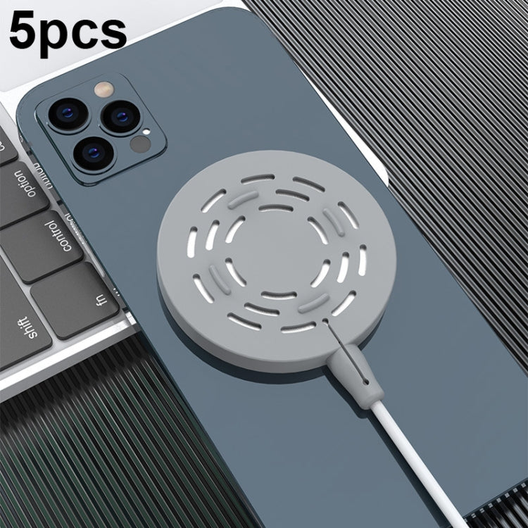 5pcs CP06 Magsafe Wireless Charger Silicone Protective Case, CP06 Grey, CP06 Black, CP06 White, CP06 Pink