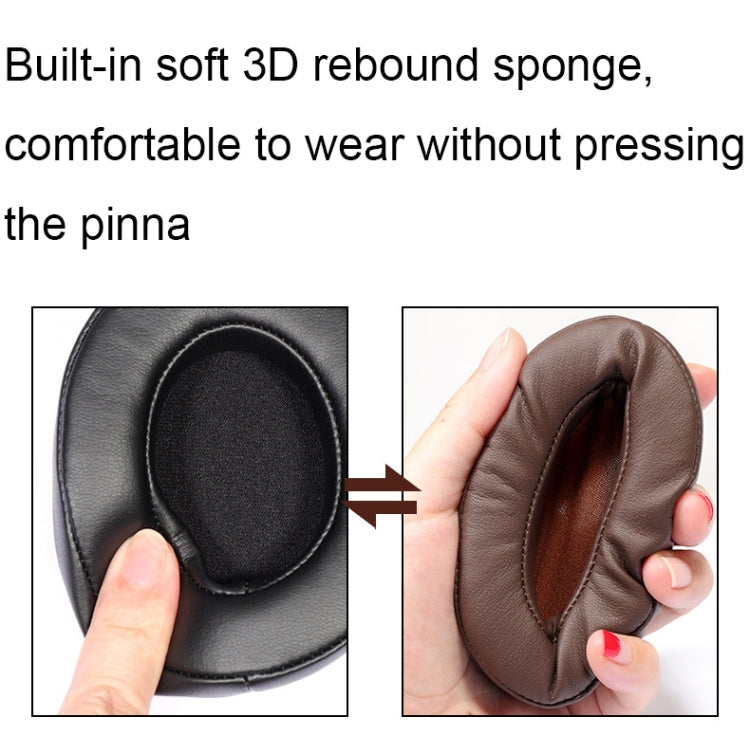 For Edifier W855BT 2pcs Headset Soft and Breathable Sponge Cover, Color: Black Protein, Black Protein, Brown Protein, Black Lambskin, Brown Lambskin, Black, Brown, Black Ice Silk, Black Net