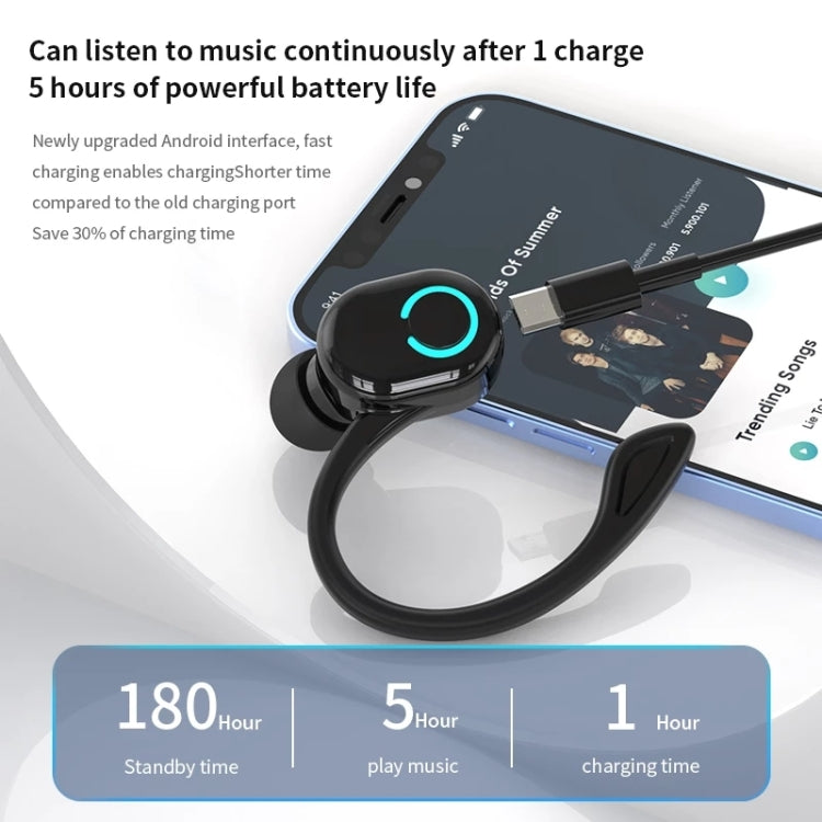 S10 Bluetooth Headset Business Model Hanging Ear Type Stereo Earphone, S10 Black
