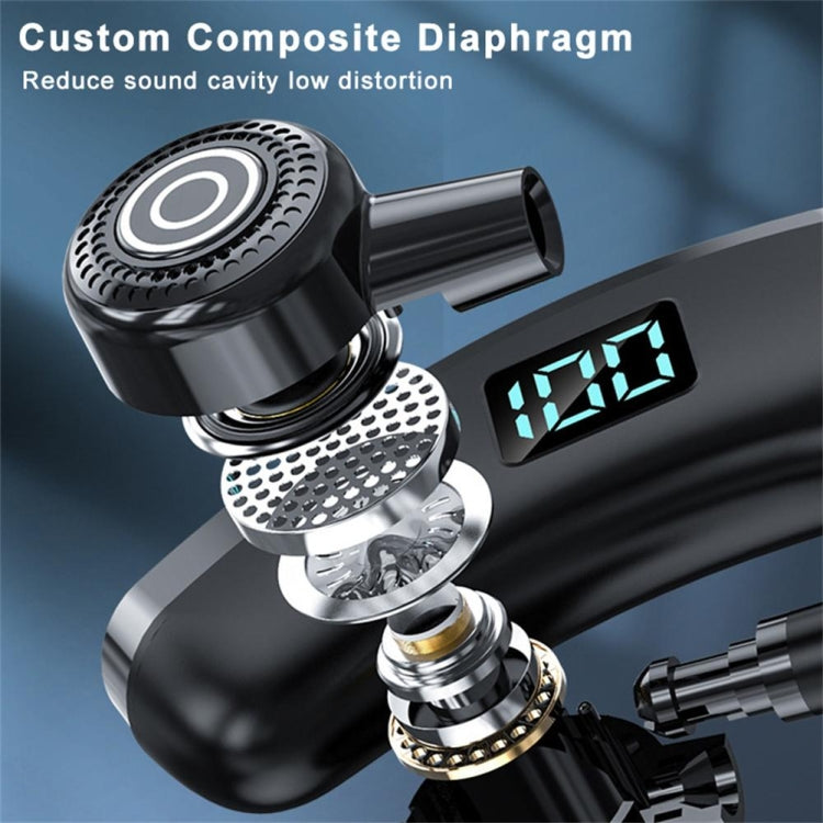 V19S Wireless Bluetooth Headset Digital Display With Charging Bin Mobile Power Function, With Charging Bin Black, With Charging Bin Blue