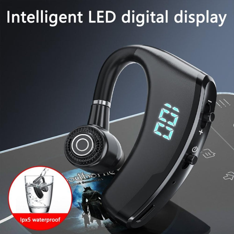 V19S Wireless Bluetooth Headset Digital Display With Charging Bin Mobile Power Function, With Charging Bin Black, With Charging Bin Blue