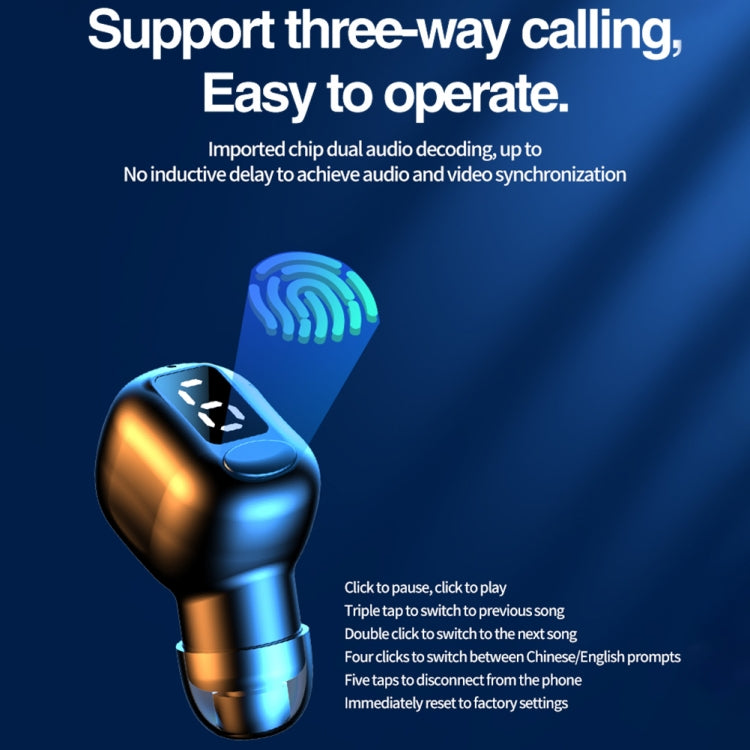 M5 Digital Display Bluetooth Headset Mini In-ear Invisible Headphones, M5 Skin Color, M5 Pink, M5 Green, M5 Black, M5 White