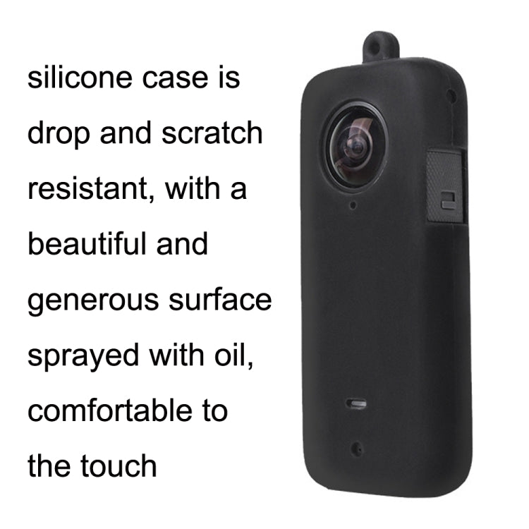For Insta360 One X2 Sunnylife ST-Q9420 Silicone Protective Case, For Insta360 One X2 Red Lens Screen Case, For Insta360 One X2 Black Lens Screen Case, For Insta360 One X2 Black Body Case+Lanyard Rope