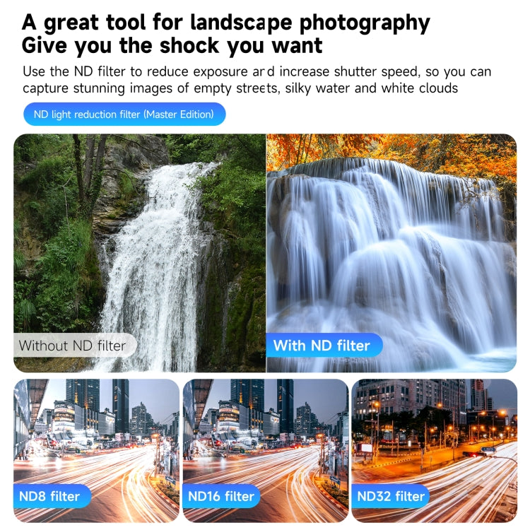 For DJI OSMO Action 3 / 4  TELESIN ND CPL Filter Set Aluminium Alloy Frame Lens, CPL+ND8/16/32