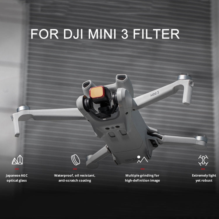 For DJI Mini 3 PGYTECH Filter Aluminum Alloy Drone Filter,Spec:, UV, CPL, ND 16/64/128/256, CPL+NDPL 16/64/128/256