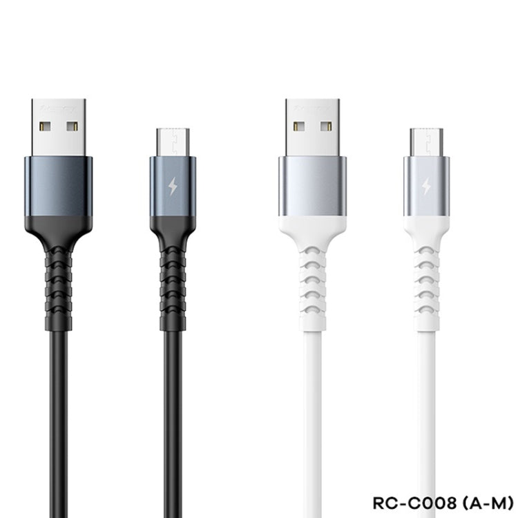 Câble de données souple anti-casse REMAX RC-C008 2,4 A TPE, longueur 1 m, USB vers micro USB, USB vers 8 broches, USB vers USB-C/Type-C