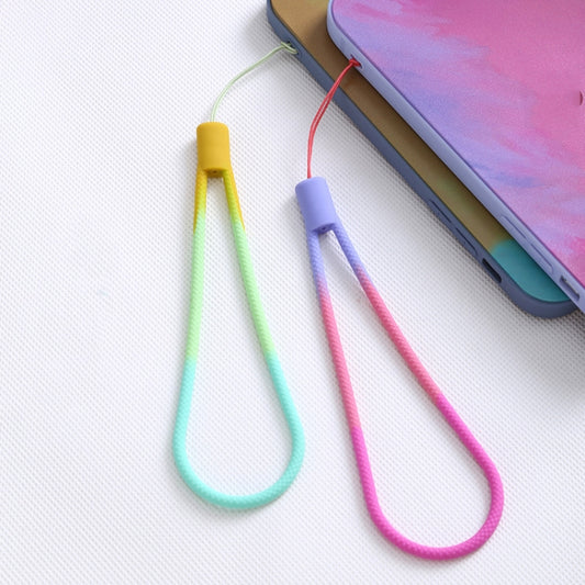 Complete five-piece silicone lanyard set with packaging, featuring all seasonal watercolor patterns and universal phone strap
