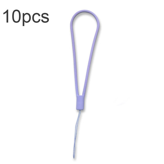Light green silicone phone lanyard with anti-loss woven texture close-up view