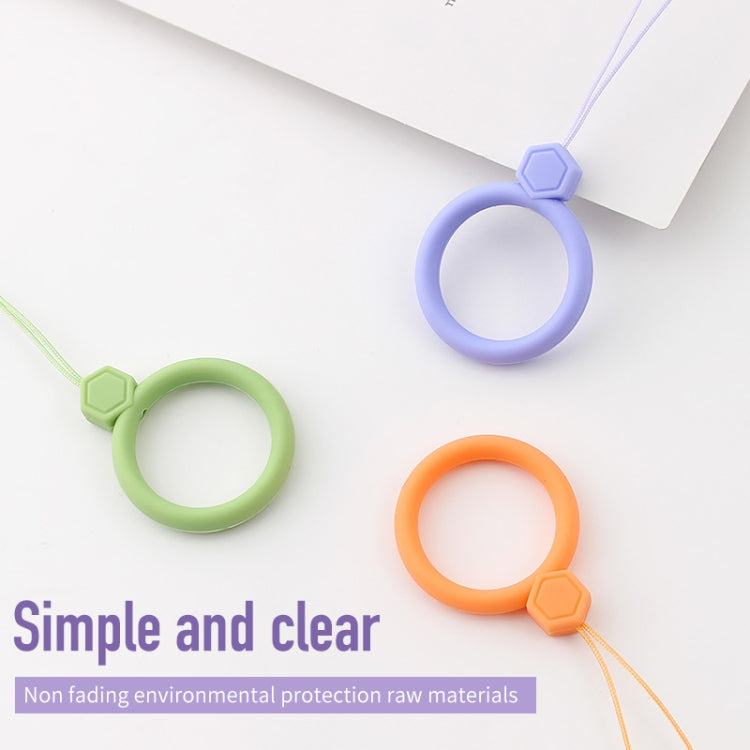 10pcs Gemstone  Finger Ring Silicone Cell Phone Lanyard U Disk Rope, Gemstone Coral Orange, Gemstone Matcha Green, Gemstone Black, Gemstone Red, Gemstone Lavender Gray, Gemstone Midnight Blue, Gemstone Sand Pink, Gemstone Lilac Violet������������������...