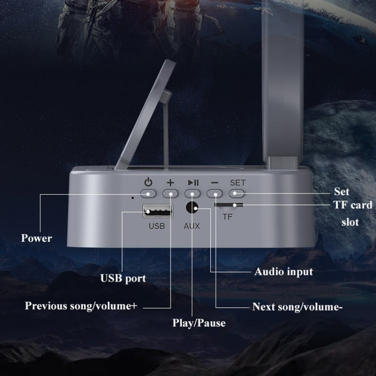 Enceinte Bluetooth TWS Y-558 à lévitation magnétique pour astronaute avec éclairage RVB, style : doré basique, argenté basique, horloge dorée, horloge argentée, chargement sans fil doré, chargement sans fil argenté