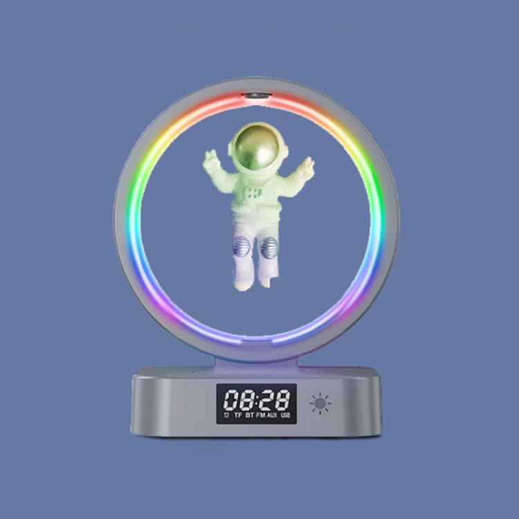 Enceinte Bluetooth TWS Y-558 à lévitation magnétique pour astronaute avec éclairage RVB, style : doré basique, argenté basique, horloge dorée, horloge argentée, chargement sans fil doré, chargement sans fil argenté