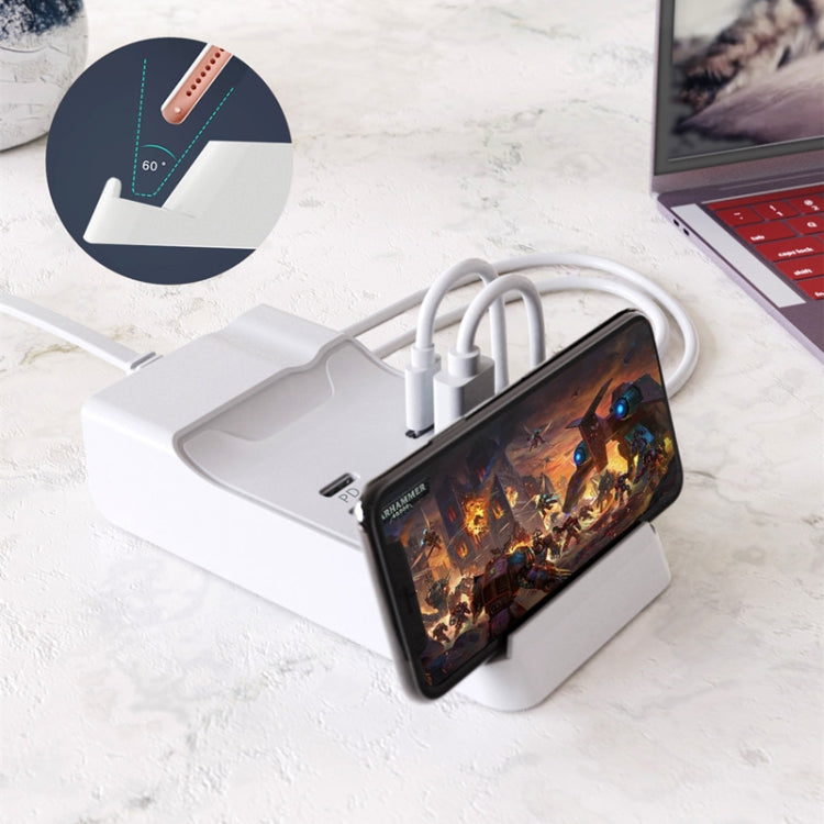 PD 20W Dual USB-C / Type-C + Dual USB 4-Port Fast Charging Hub For Smartphone Tablet, USB Plug