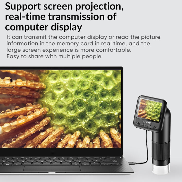 Apexel APL-MS008 Circuit Board Detection Amplification Delay Photography HD Microscopic Lens With Screen, APL-MS008