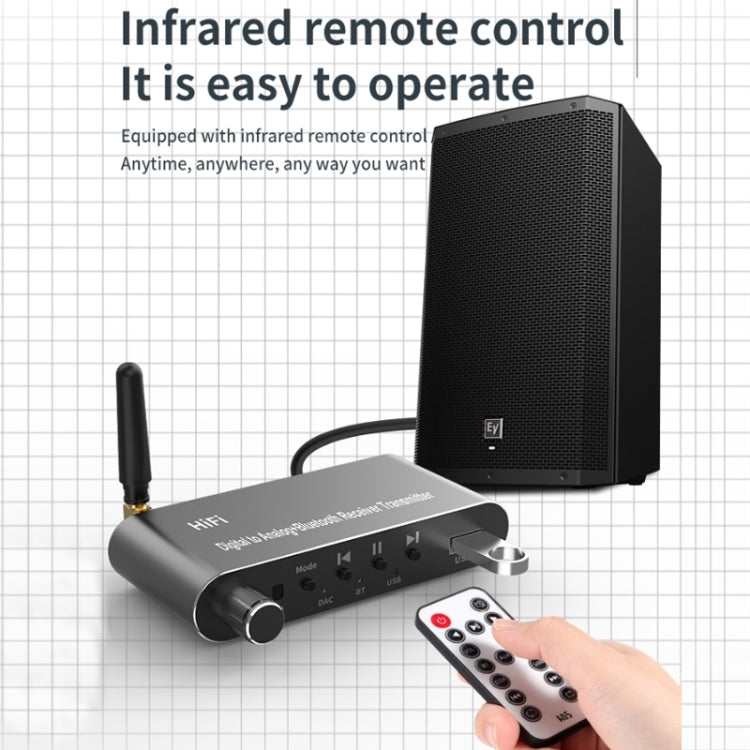 5.1 Bluetooth Optical Fiber Coaxial USB Receiver Transmitter With Remote Control, A05