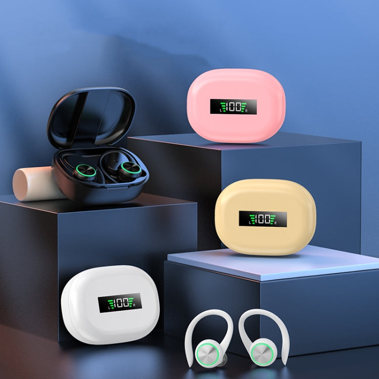 R201 With Charging Bin Hanging Ear Stereo Digital Display Bluetooth Earphones, R201 Black, R201 White, R201 Pink, R201 Skin Color
