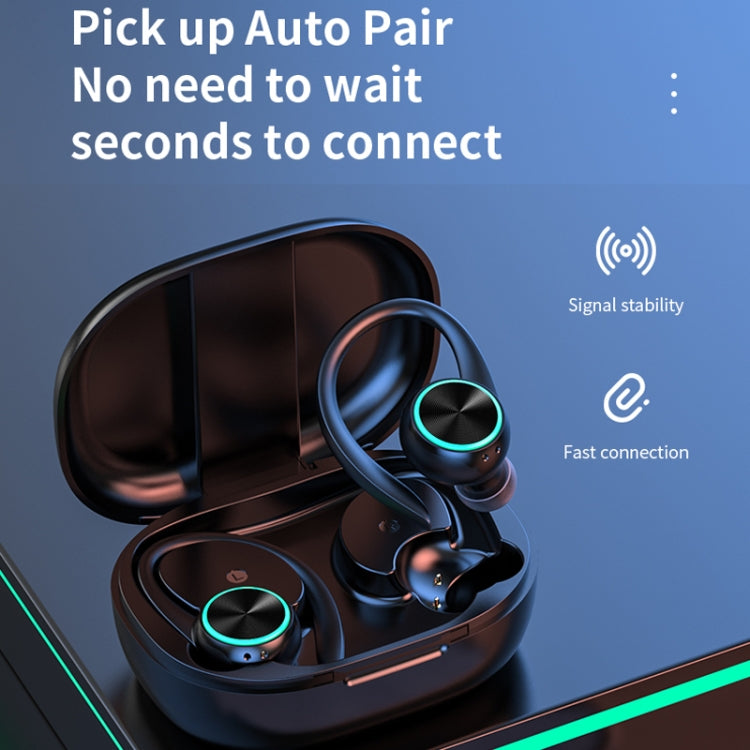 R201 With Charging Bin Hanging Ear Stereo Digital Display Bluetooth Earphones, R201 Black, R201 White, R201 Pink, R201 Skin Color