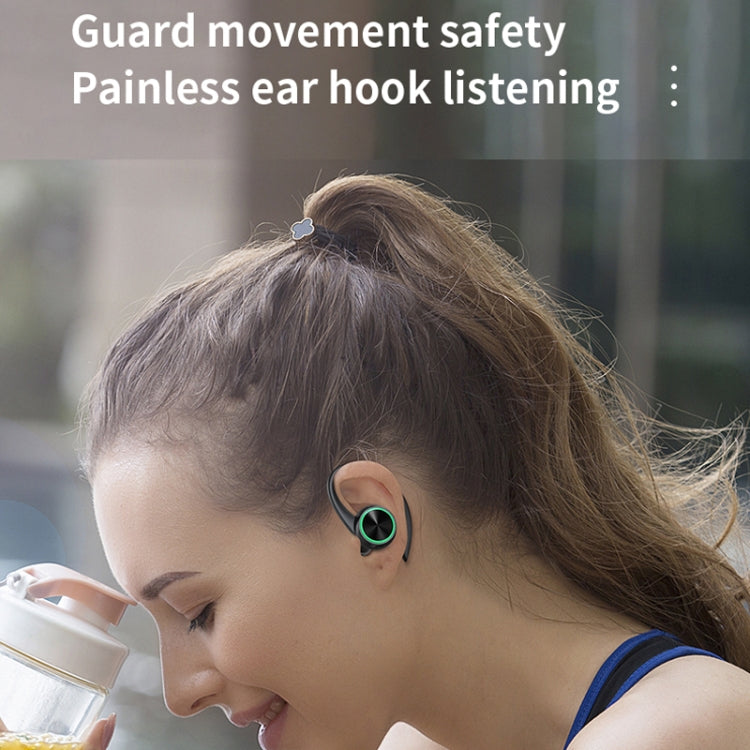 R201 With Charging Bin Hanging Ear Stereo Digital Display Bluetooth Earphones, R201 Black, R201 White, R201 Pink, R201 Skin Color