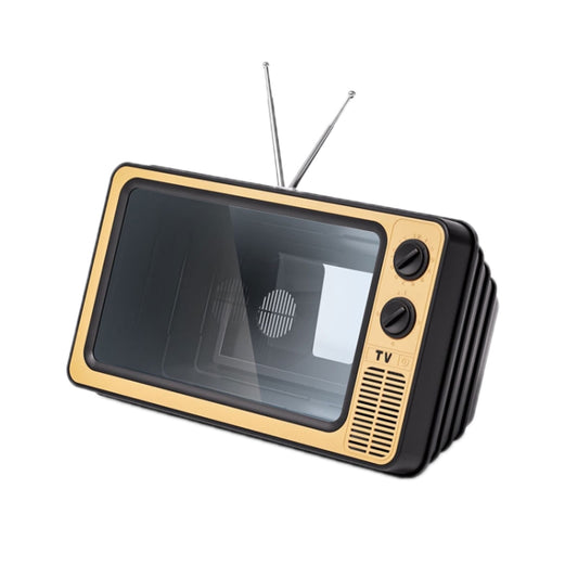 Vintage-style screen magnifier with adjustable phone holder for enhanced viewing